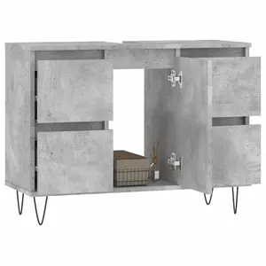 Berkfield Bathroom Cabinet Concrete Grey 80x33x60 cm Engineered Wood