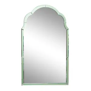 Melody Maison Arched Green Glass Art Deco Wall Mirror 60cm x 101cm