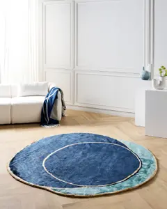 Viscose Area Rug 200 x 200 cm Navy Blue KANRACH