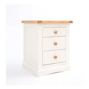 Castelli 3 Drawer Bedside Table Wood Knob