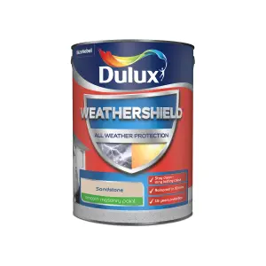 Dulux Weathershield Sandstone Smooth Matt Masonry paint, 5L