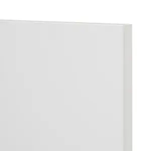 GoodHome Stevia Gloss white Slab 50:50 Larder Cabinet door (W)600mm (H)1001mm (T)18mm