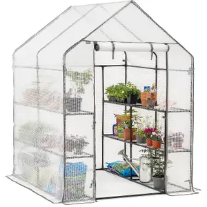 Walk In Greenhouse 8 Shelf 6ft Garden Grow House Reinforced Cover