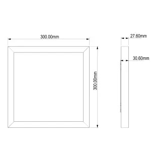 GoodHome Wundt Matt White Aluminium effect Square Cool, natural & warm white Light panel (L)300mm