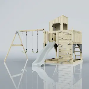 PolarPlay Kids Climbing Tower & Playhouse with Swing and Slide - Swing Kari Mist