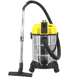 30L 1600W Wet and Dry Vacuum Cleaner 2 in 1 Blower Vac with Integrated Power Socket