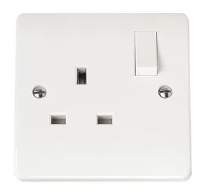 Click Scolmore Mode Switched Plug Socket 13A 1 Gang Double Pole White - CMA035