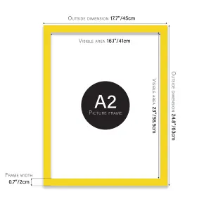 A2 Yellow Picture Frame Fits A2 (42 x 59.4cm - 16.5 x 23.4in) Poster, Photo, Artwork, or Print.