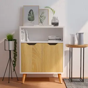 Sideboard 60x30x72 cm Engineered Wood White/Sonoma Oak