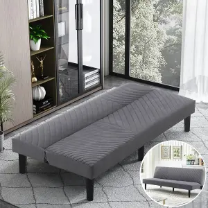 3 Seat Fabric Upholstered Sofa Couch 3 Seater  Recliner Sofa Bed Grey