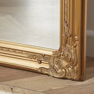 Leaner Mirror Highbury Bevelled edge Glass Rectangle Full Length with Antique Gold Frame- H 165cm X W 74cm