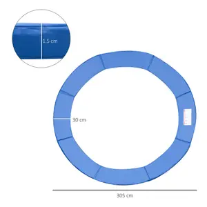 HOMCOM 10ft Trampoline Accessories Surround Pad Spring Cover Padding Blue
