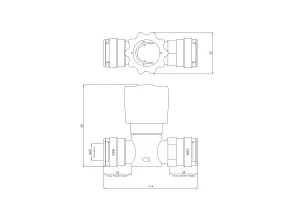 Flomasta Plastic Push-fit Shut-off Stop cock, (Dia)22mm x 22mm