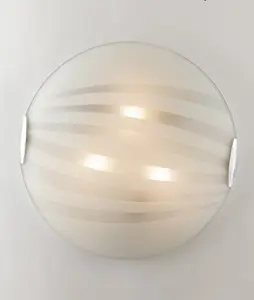 Luminosa KUNA 2 Light Patterned Glass Flush Ceiling Light White 30cm