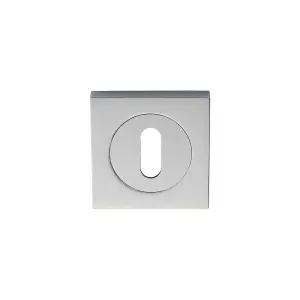 Square Lock Profile Escutcheon 51 x 51mm Concealed Fix Polished Chrome