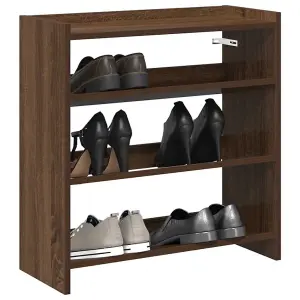 Berkfield Shoe Rack Brown Oak 60x25x62 cm Engineered Wood