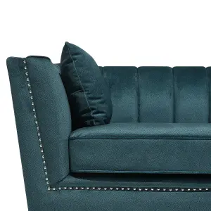 2 Seater Velvet Fabric Sofa Teal GAULA