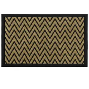 1 x Zig Zag Non-Slip Super Absorbent 40x60cm Scraper Doormats For Dirt & Mud With Rubber Backing