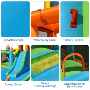 Costway Inflatable Water Slide Kids Jumping Bounce House Splash Water Pool w/ Blower