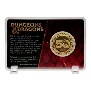 Dungeons & Dragons 50th Anniversary 24k Gold Plated Coin with Colour Print