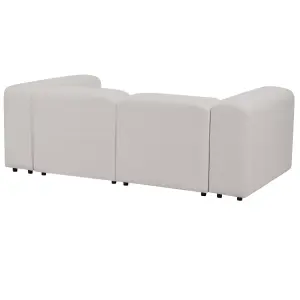 2 Seater Modular Boucle Sofa with Ottoman Light Grey FALSTERBO