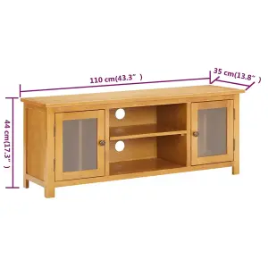 Berkfield TV Cabinet 110x35x44 cm Solid Oak Wood