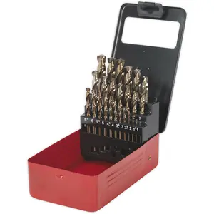 25-Piece HSS Cobalt Drill Bit Set for Precision Drilling from 1mm to 13mm