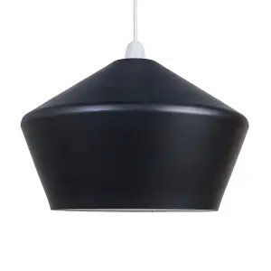 ValueLights Otis Contemporary Matt Black Flared Angular Ceiling Pendant Light Shade