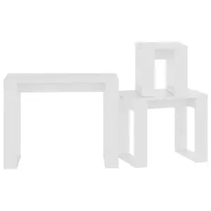 Gobao Nesting Tables 3 pcs Engineered Wood (Set of 3) White / White