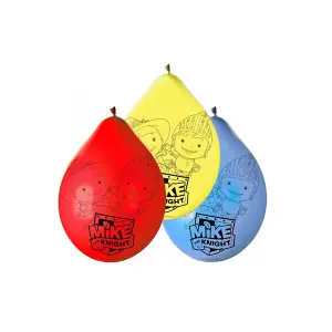 Mike The Knight Latex Balloons (Pack of 6) Red/Yellow/Blue (One Size)