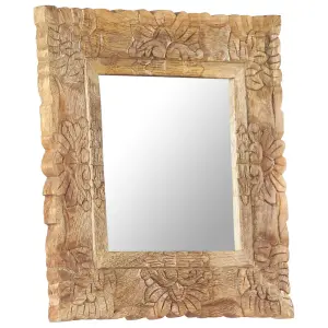 Berkfield Mirror 50x50 cm Solid Mango Wood