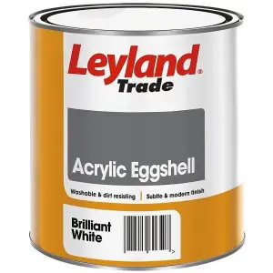 Leyland Trade Acrylic Eggshell Brilliant White 750ml