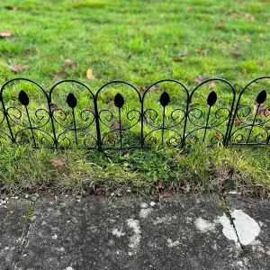 Leaf Design Steel Garden Lawn Edging (45cm x 41cm) - 5 Panels