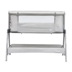 Snoozie Folding Travel Cot with Mattress Light Grey