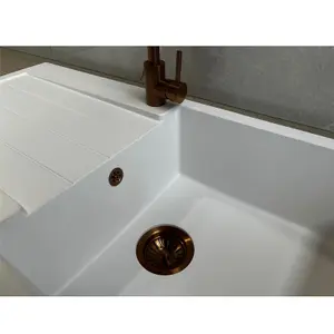 Liquida ELL10WH 1.0 Bowl Comite Reversible Inset White Kitchen Sink With Waste