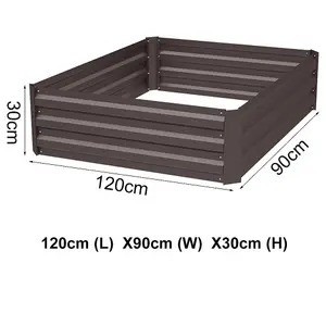 Rectangular Metal Raised Garden Bed Outdoor Raised Bed Seed Bed Planter Box 120 cm W x 90 cm D