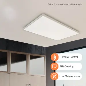 Mirrorstone 580W Nexus Wi-Fi Infrared Heating Panel With White Frame For Ceiling Installation (With Suspension Kit)