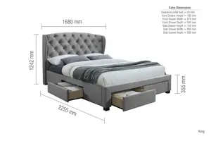 Birlea Hope King Bed Frame In Grey