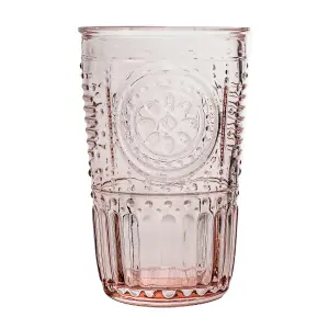 Bormioli Rocco - Romantic Highball Glasses - 340ml - Pack of 4 - Red