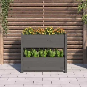 Berkfield Planter Grey 77x25x66 cm Solid Wood Pine