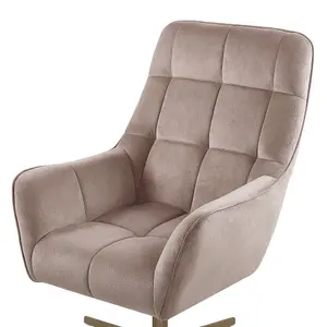 Armchair MOLLE with Footstool Velvet Beige