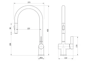 Keenware Kingsbury XL Chrome Dual Spray Pull Out Monobloc Kitchen Tap