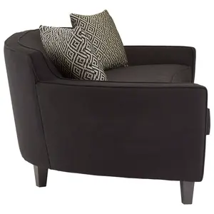 Rania Black Dimity Fabric 3 Seat Sofa