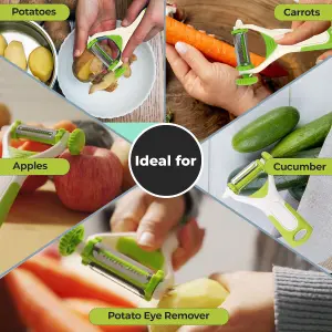 MantraRaj 3 in 1 Multi-Functional Peeler Multi Vegetable Straight Serrated Julienne Peeler for Vegetable and Fruit