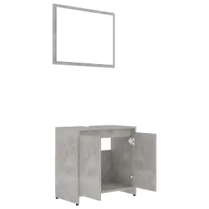 Berkfield Bathroom Furniture Set Concrete Grey Engineered Wood