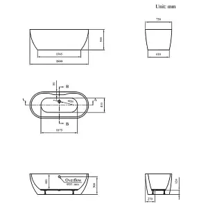 Viktor Benson Quito Maxi 1800mm Freestanding Double Ended Bath