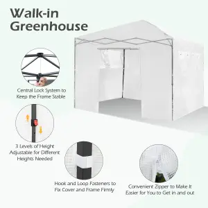 Costway Portable Garden Greenhouse Outdoor Mini Walk-in Greenhouse w/ PE Cover