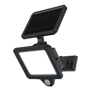 GoodHome Shomali Black Solar-powered Cool white Integrated LED Floodlight 1000lm