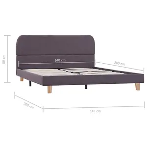 Berkfield Bed Frame Taupe Fabric 135x190 cm 4FT6 Double