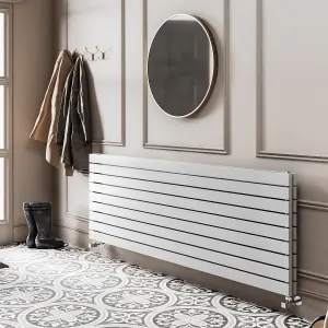 Porter White Double Horizontal Flat Panel Radiator - 1600x610mm